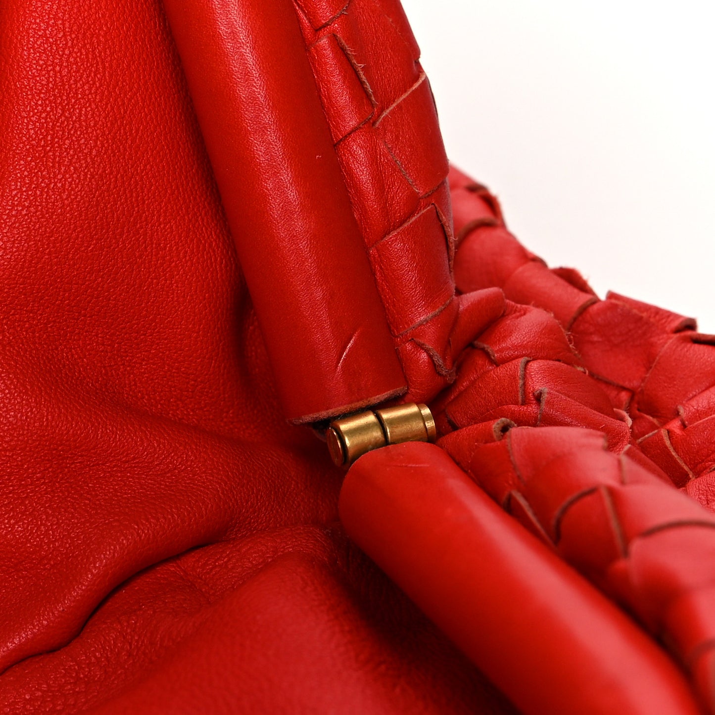 Nappa Maxi Intrecciato The Pouch Oversized Clutch Bright Red