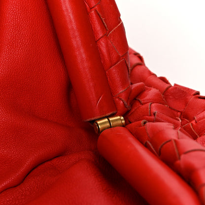Bottega Veneta Nappa Maxi Intrecciato The Pouch Oversized Clutch Bright Red 14 of 15