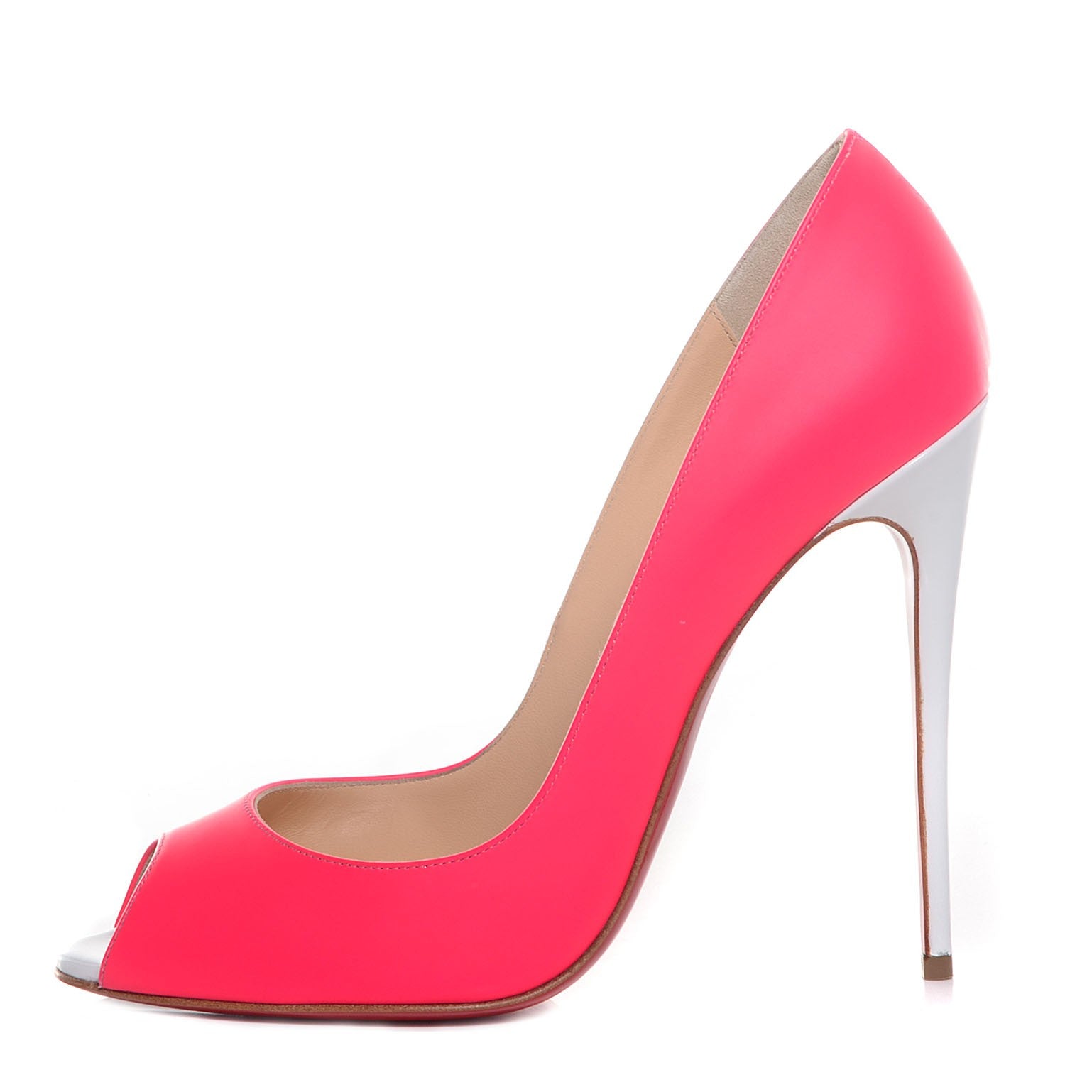 Christian Louboutin Jazz Calf Youpi 120 Pumps 39.5 Fuchsia White 1 of 7