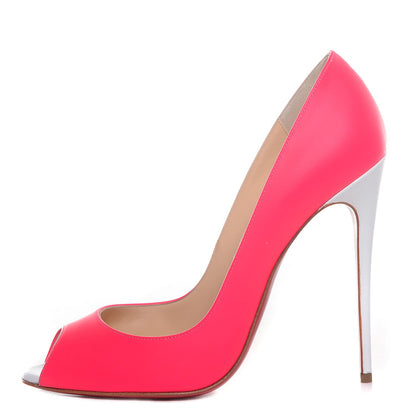 Christian Louboutin Jazz Calf Youpi 120 Pumps 39.5 Fuchsia White 1 of 7
