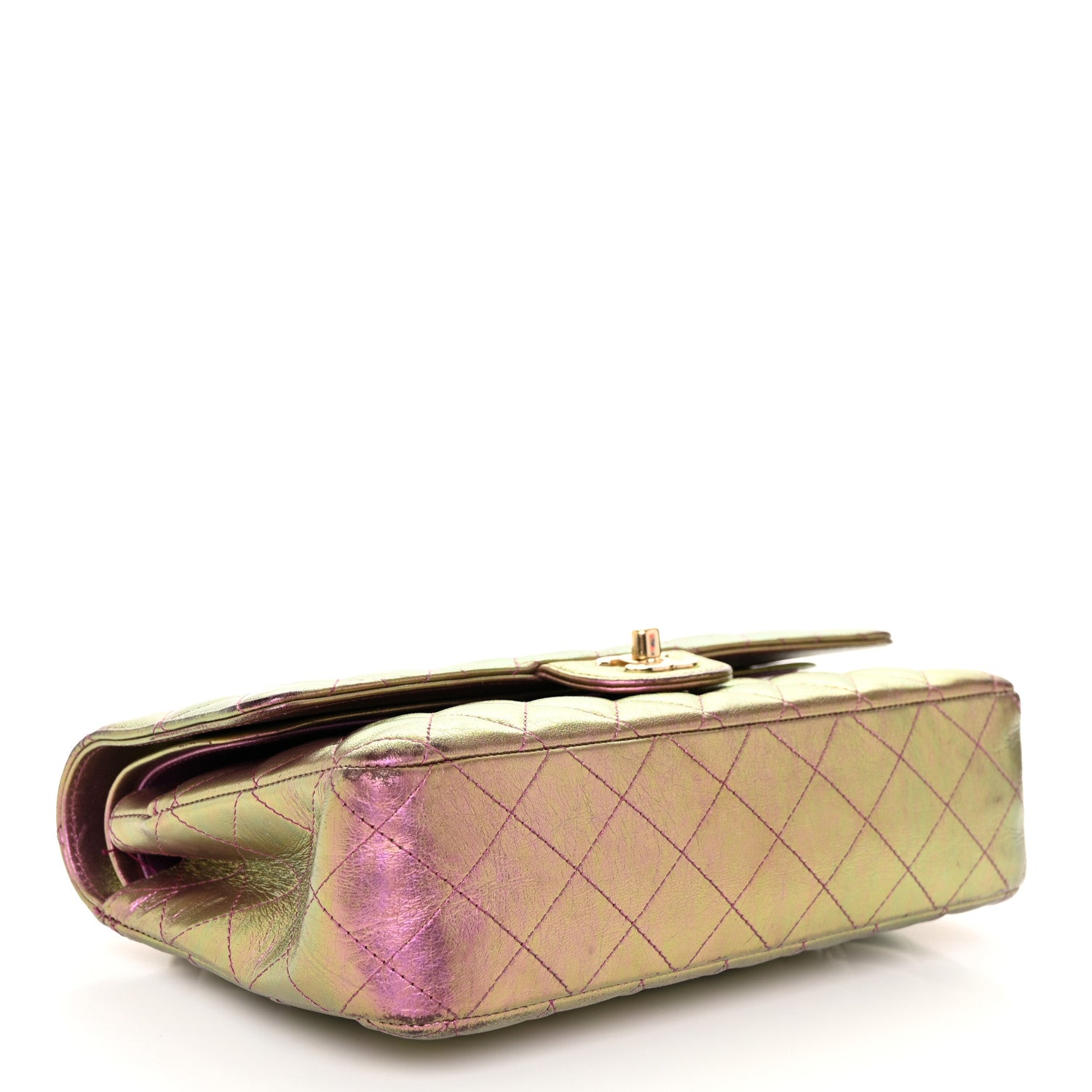 Chanel Iridescent Lambskin Quilted Medium Double Flap Purple 4 of 14