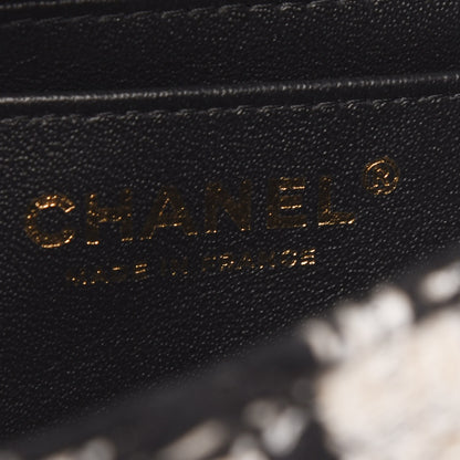 Chanel Tweed Quilted Mini Rectangular Flap Black Ecru White 8 of 9