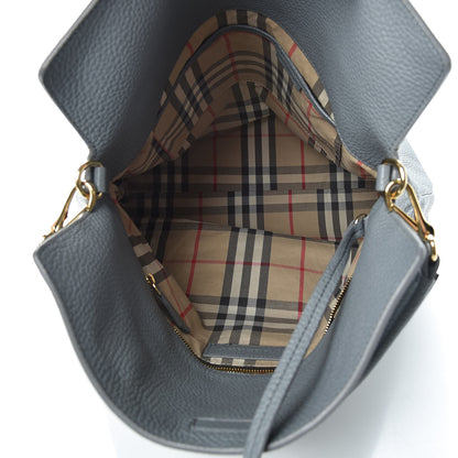 Burberry London Grainy Calfskin Medium Cale Hobo Storm Grey 5 of 18