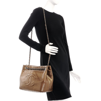 Chanel Metallic Caviar Quilted Large Timeless CC Soft Tote Bronze 2 of 9