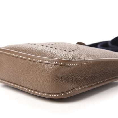 Hermes Taurillon Clemence Amazone Evelyne TPM Etoupe Bleu Indigo 7 of 9