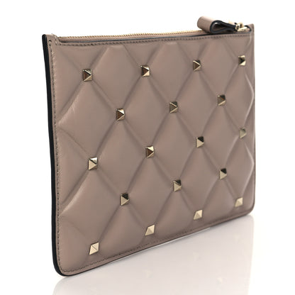 Valentino Garavani Nappa Candystud Zip Pouch Poudre 1 of 12