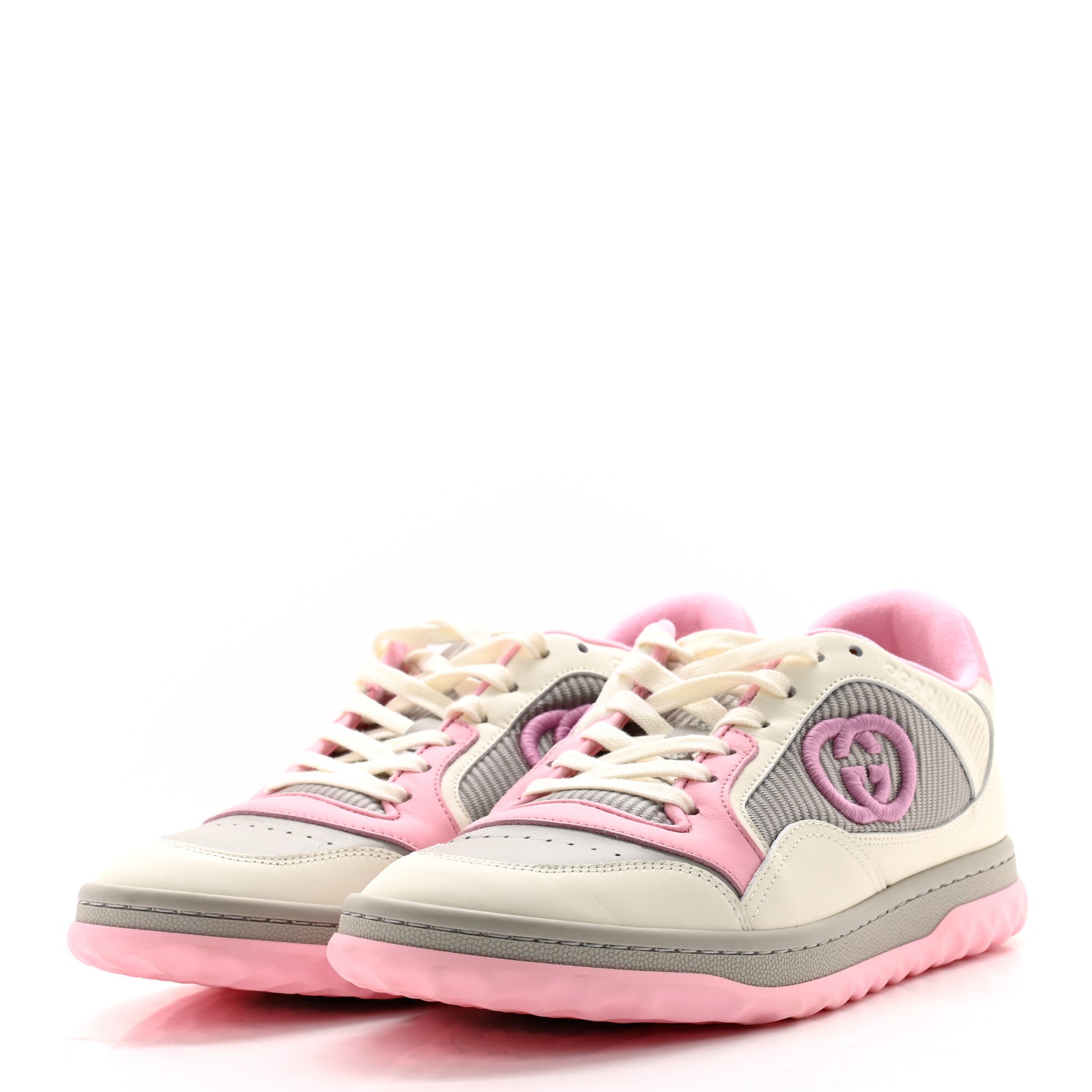Gucci Dali Soft Calfskin Womens Mac80 Sneakers 39.5 Off White Grey Sky Light Rose 3 of 10