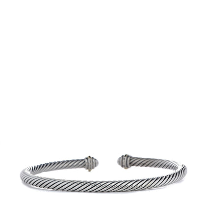 David Yurman Sterling Silver 18K Yellow Gold 4mm Cable Classics Bracelet 3 of 4