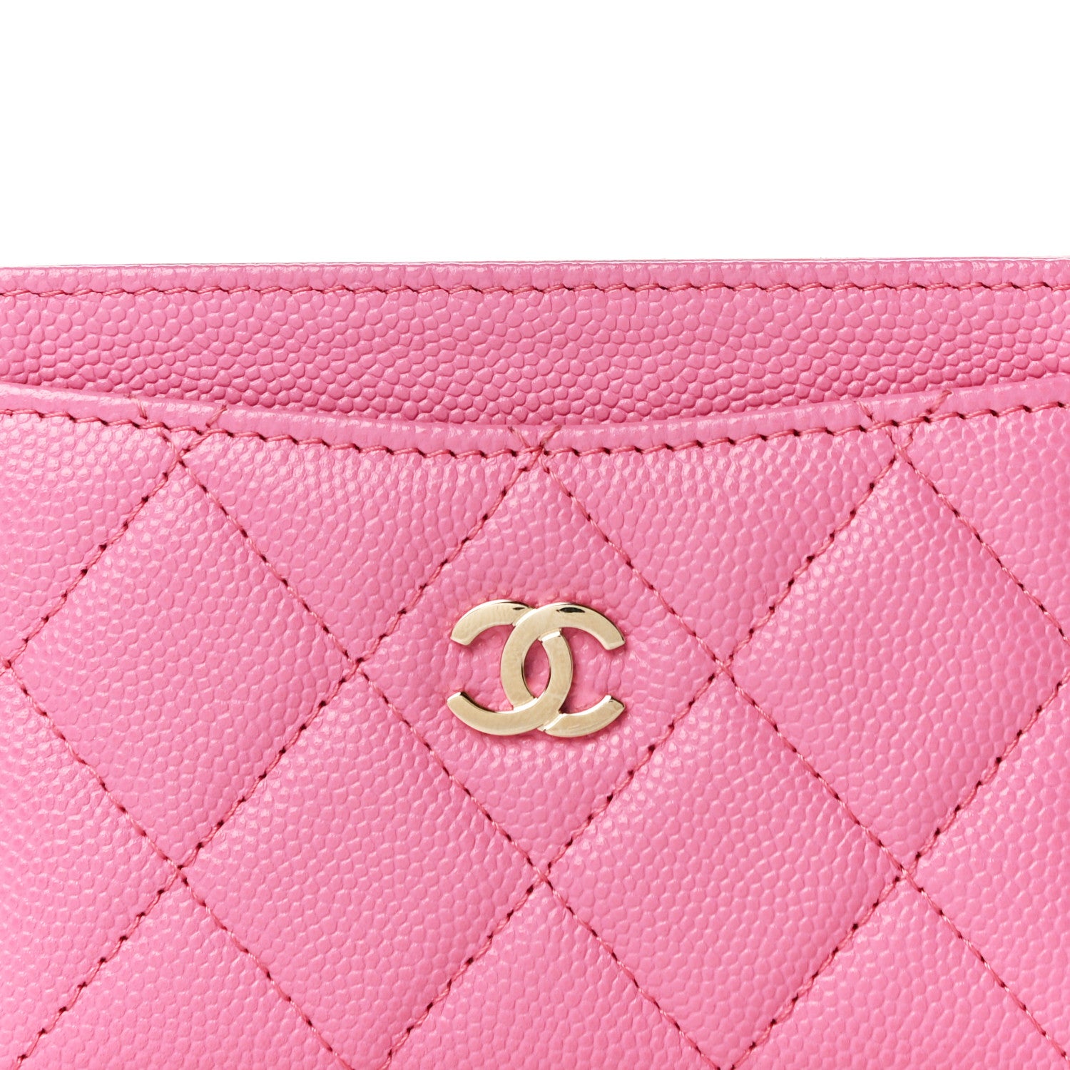 Chanel Caviar Quilted Card Holder Pink 5 of 5