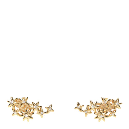 David Yurman 18K Yellow Gold Diamond Starburst Constellation Climber Earrings 1 of 5
