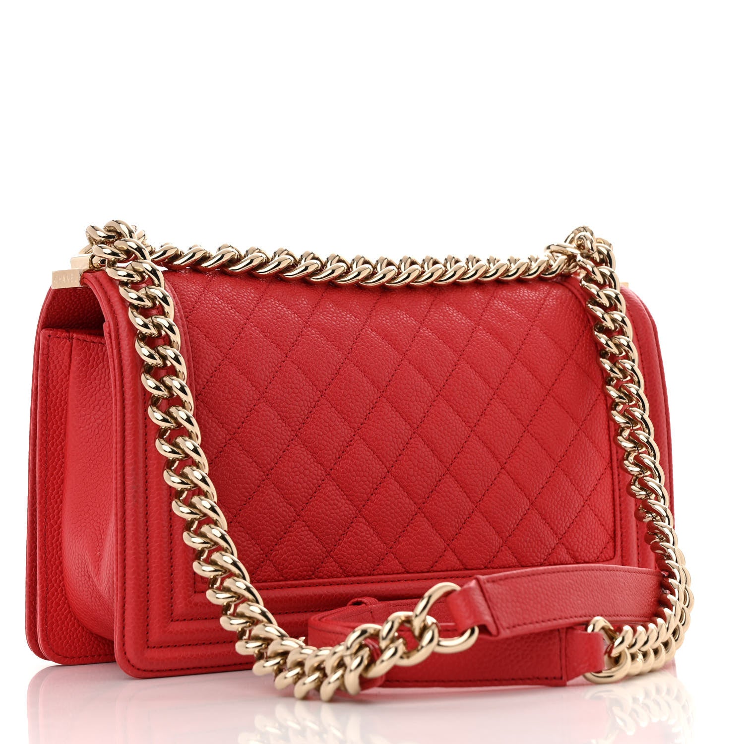 Chanel Caviar Quilted Medium Boy Flap Dark Pink 3 of 12