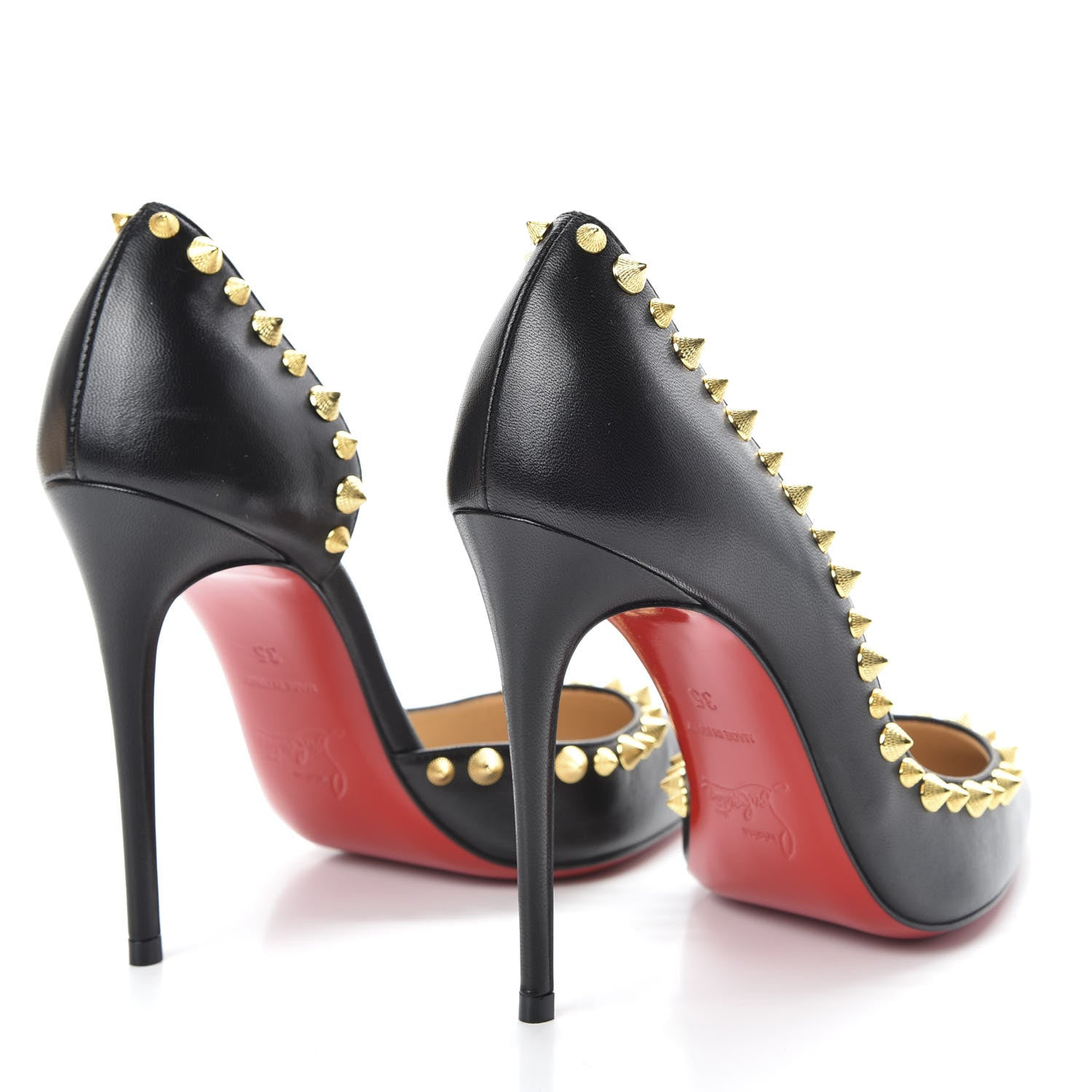 Christian Louboutin Shiny Nappa Irishell 100 Pumps 35 Black Gold 4 of 9