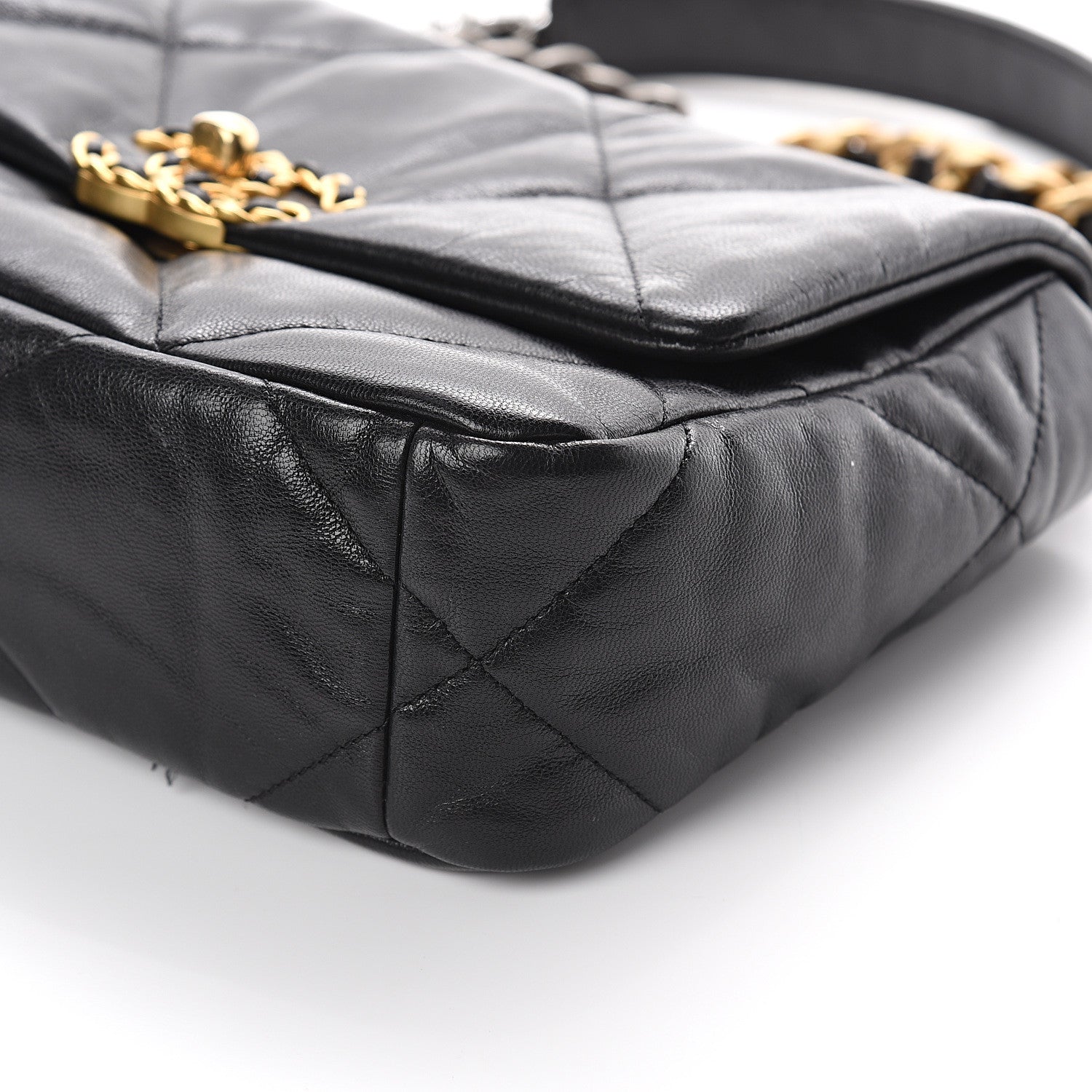 Chanel Goatskin Quilted Medium 19 Flap Black 8 of 8