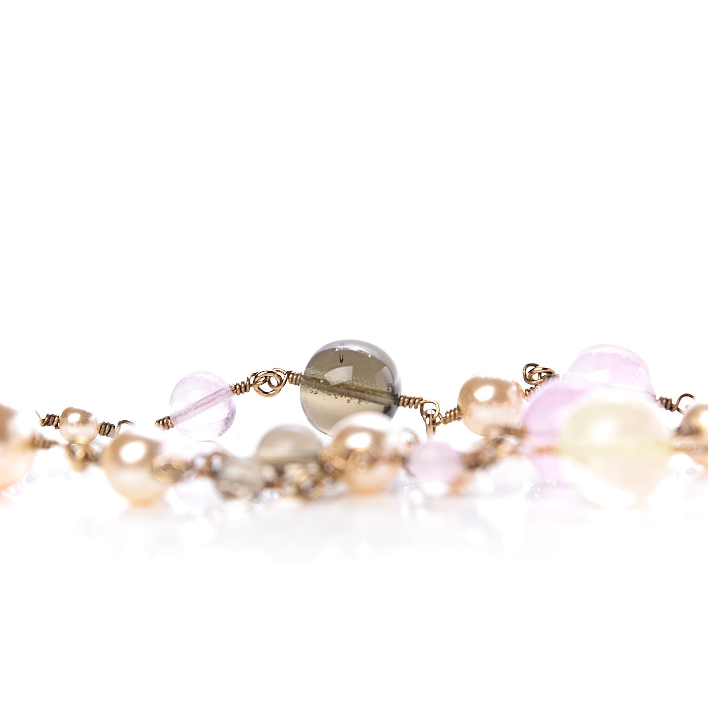 Crystal Pearl Resin CC Bow Belt 75 Gold