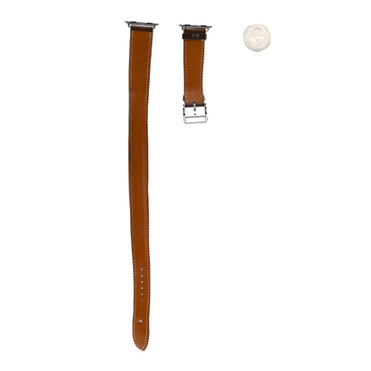 Hermes Barenia 34mm Apple Watch Double Tour Band Fauve 2 of 8