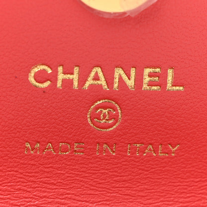 Chanel Shiny Lambskin Quilted Card Holder On Chain Pink 6 of 12