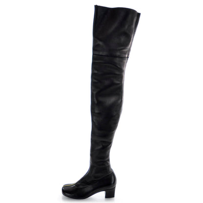 Chanel Leather Over The Knee Boots 35 Black 1 of 7