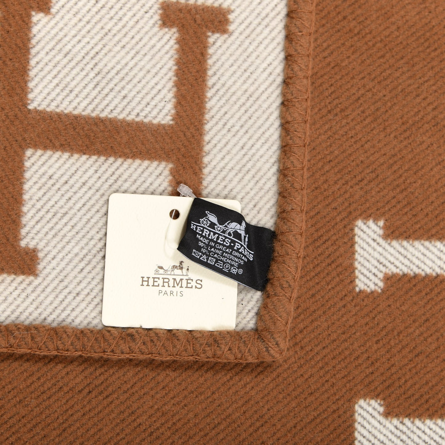 Wool Cashmere Avalon Blanket Ecru Camel