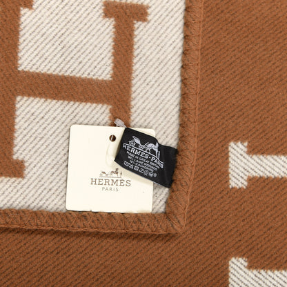 Hermes Wool Cashmere Avalon Blanket Ecru Camel 3 of 5