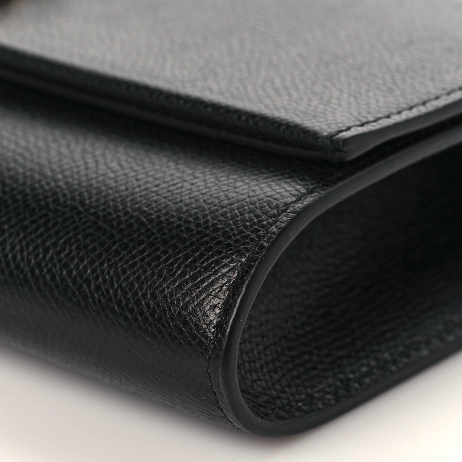 Salvatore Ferragamo Calfskin Gancini Wallet On Chain Black 8 of 9