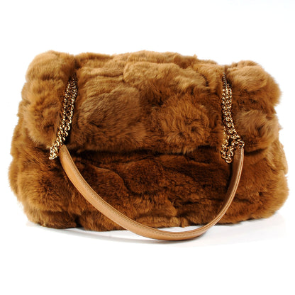 Chanel Rabbit Fur Flap Brown 1 of 7