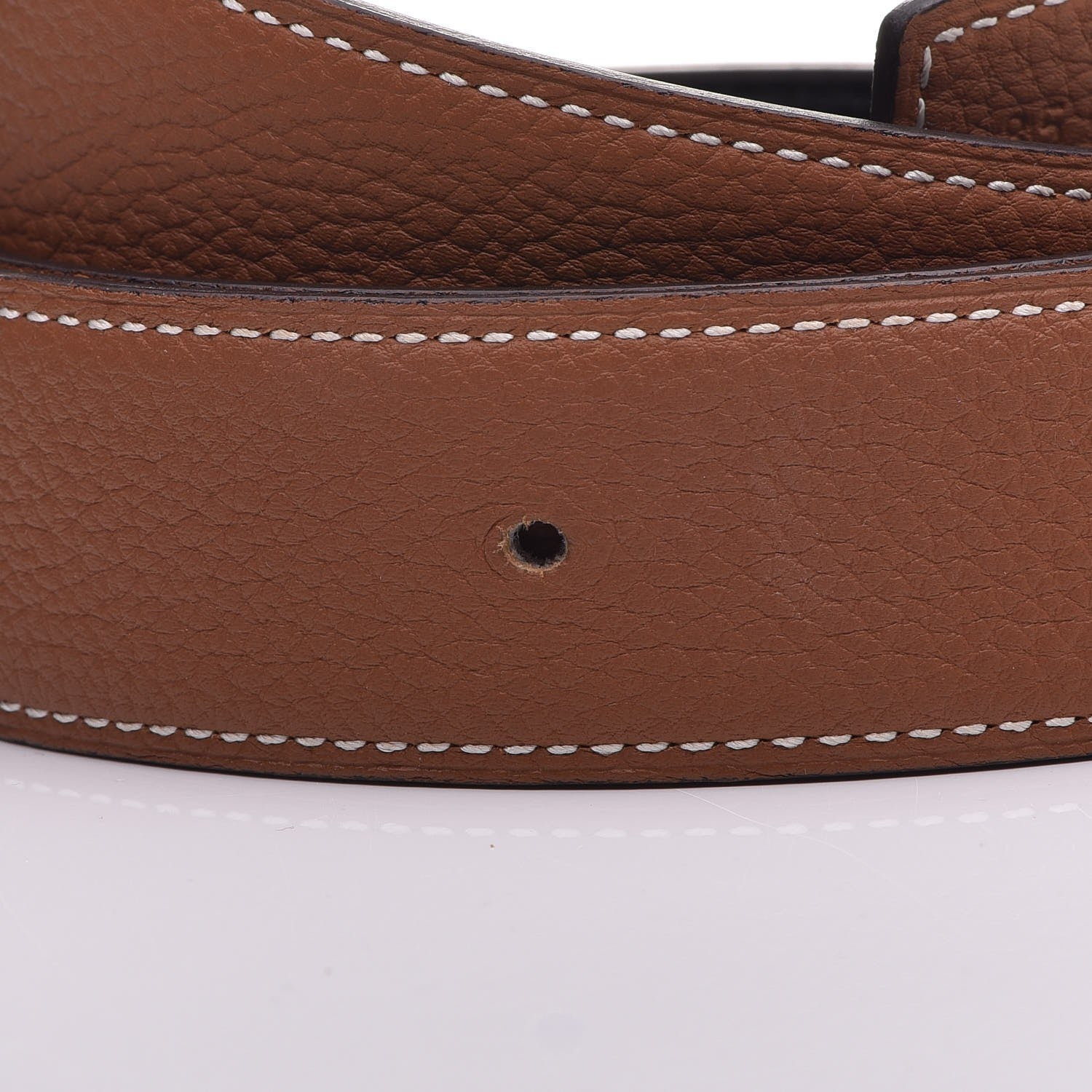 Hermes Chamonix Togo 32mm Belt Strap 85 Black Gold 5 of 7