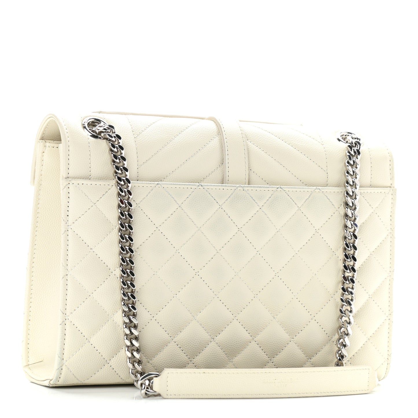 Grain De Poudre Textured Mixed Matelasse Medium Triquilt Monogram Satchel Porcellana