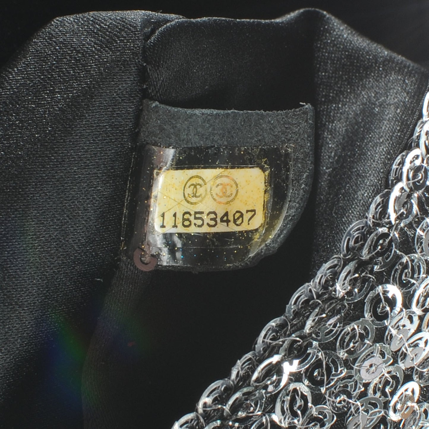 Sequin East West Flap Dark Silver