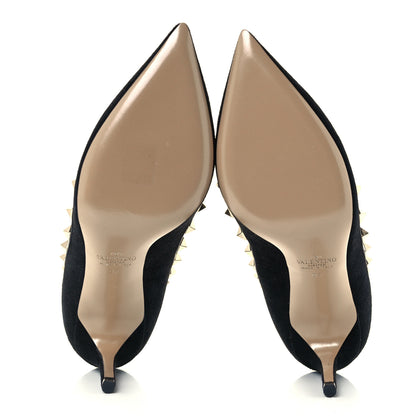 Valentino Garavani Suede Rockstud 85mm Pumps 37 Black 7 of 11