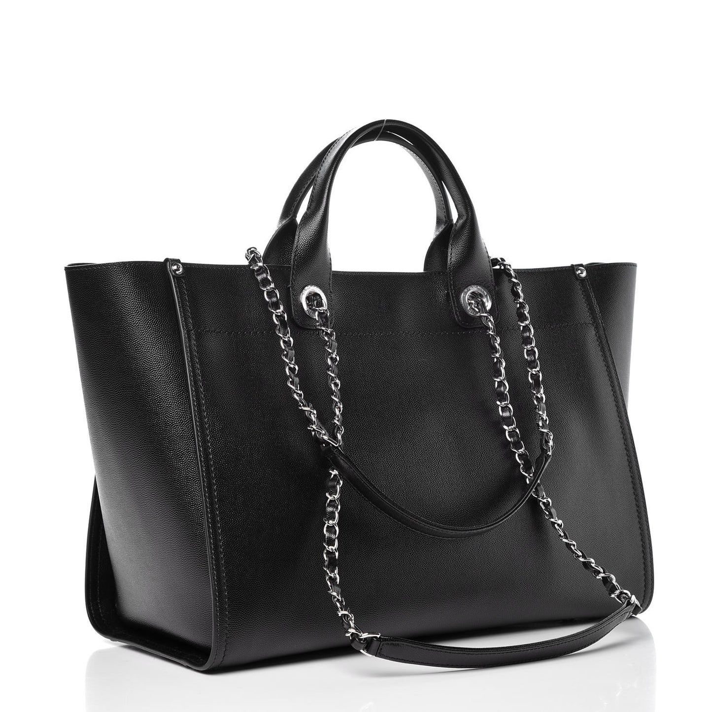 Caviar Large Studded Deauville Tote Black