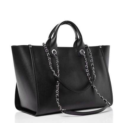 Chanel Caviar Large Studded Deauville Tote Black 4 of 8