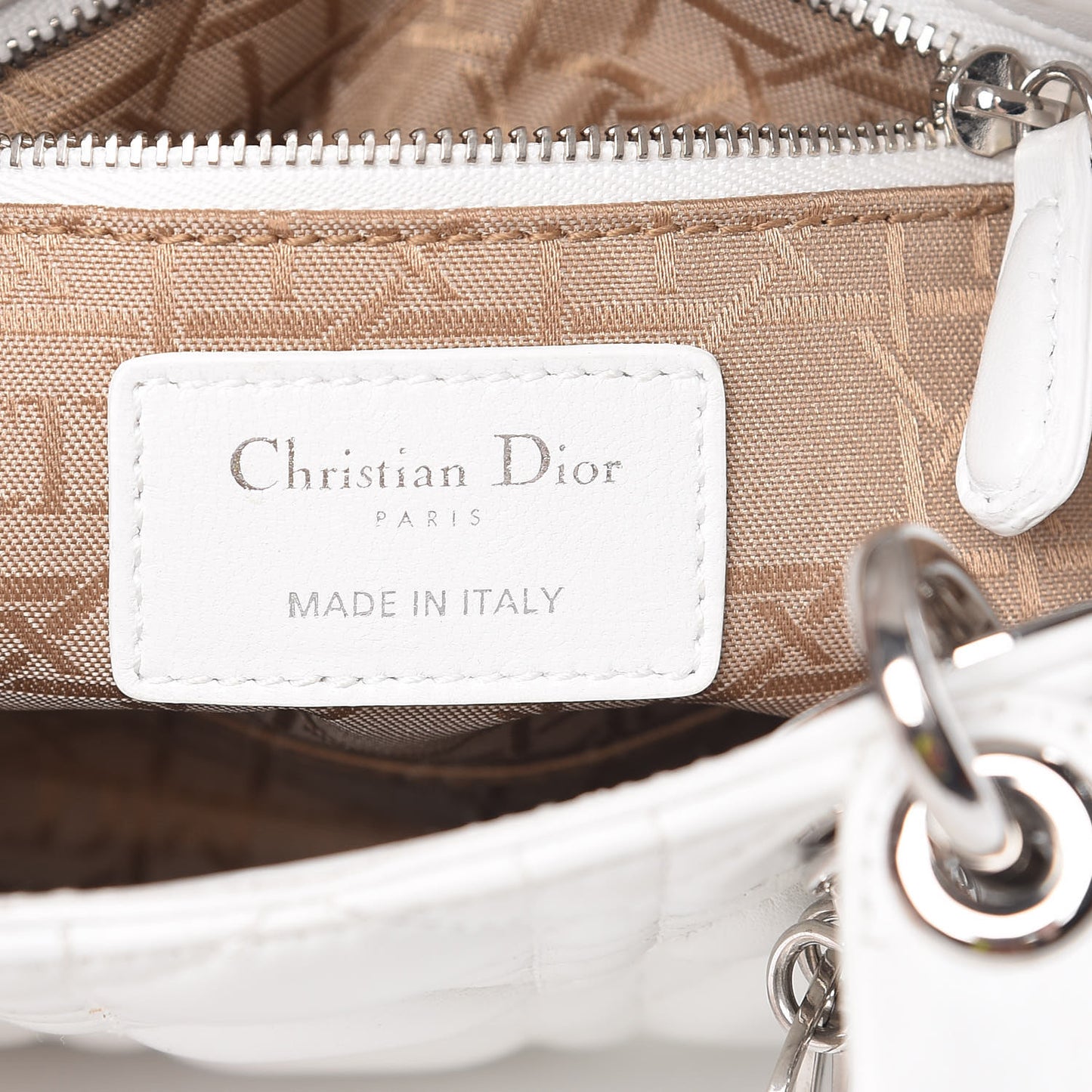 Lambskin Cannage Mini Lady Dior White
