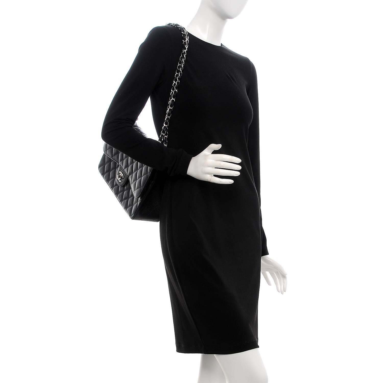 Chanel Caviar Quilted Jumbo Double Flap Black 3 of 9