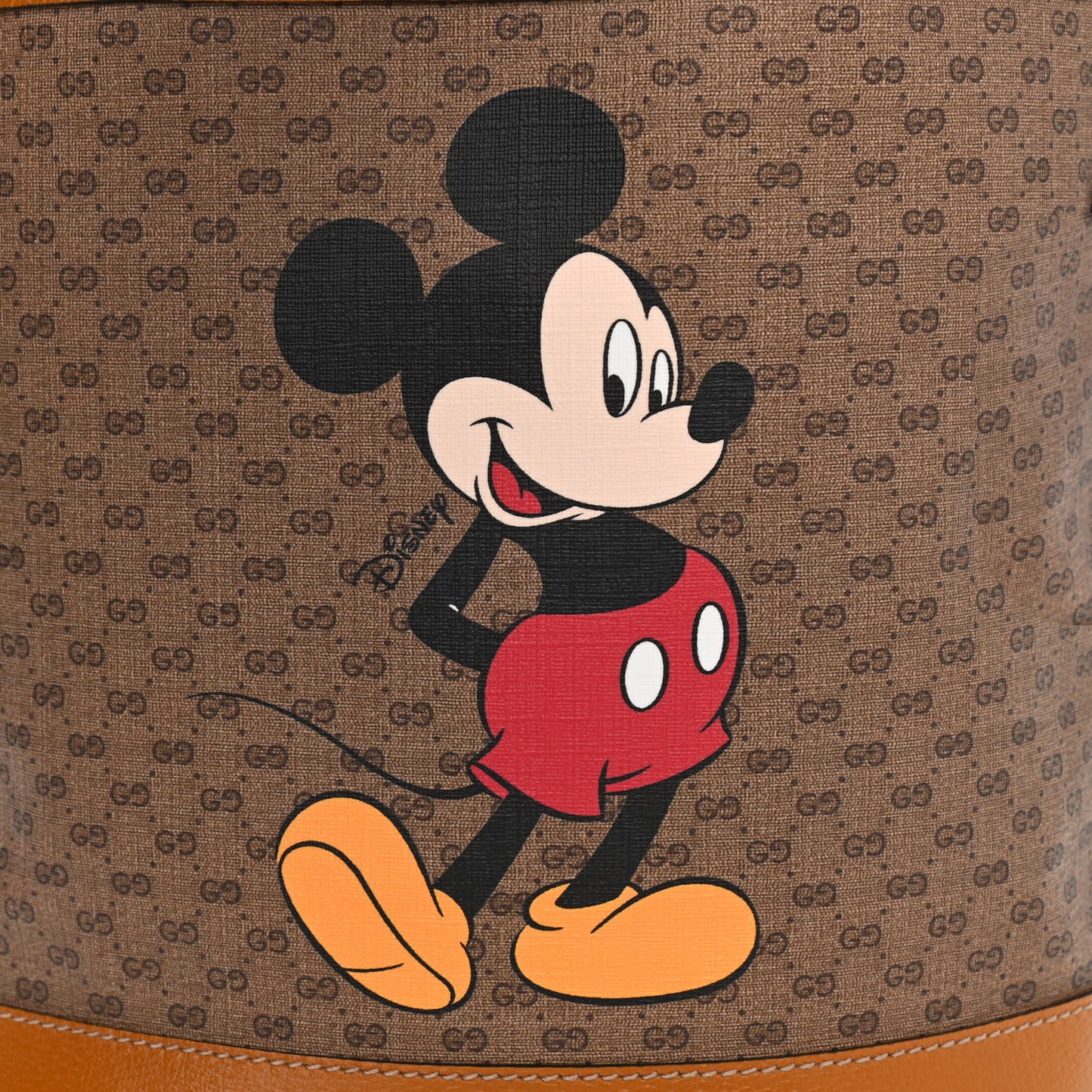 X DISNEY Mini Vintage GG Supreme Monogram Bucket Bag Beige Vintage Sun Oil