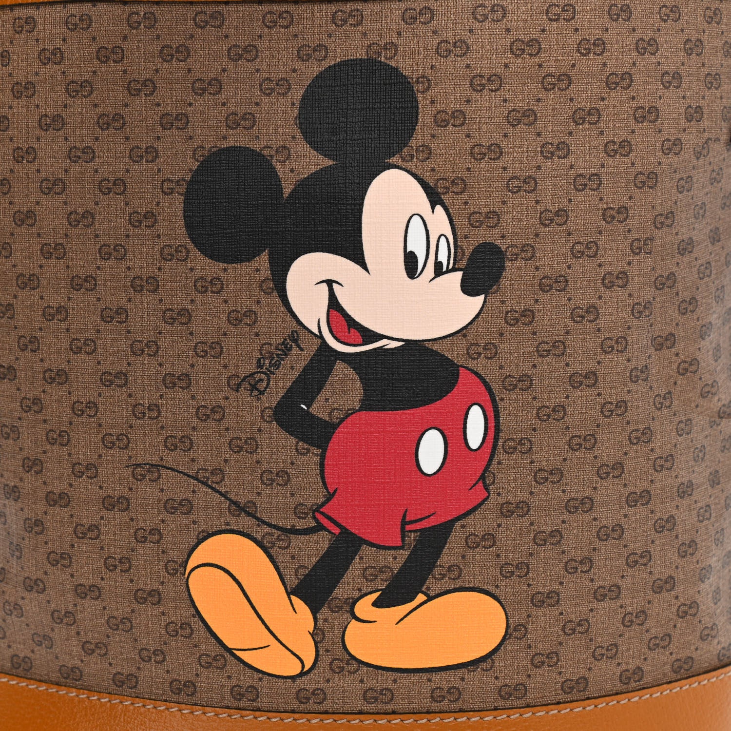 Gucci X DISNEY Mini Vintage GG Supreme Monogram Bucket Bag Beige Vintage Sun Oil 7 of 10