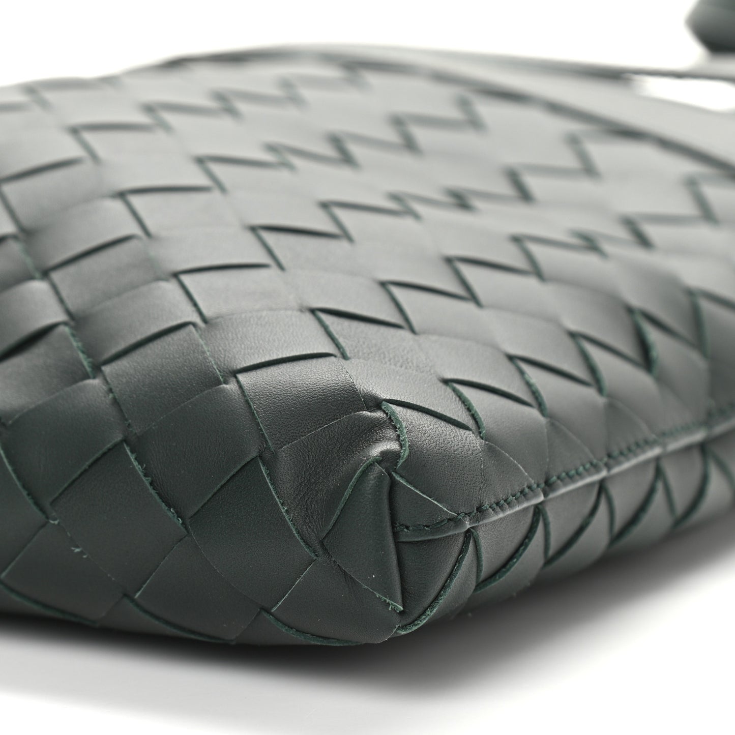 Nappa Intrecciato Messenger Bag Dark Green