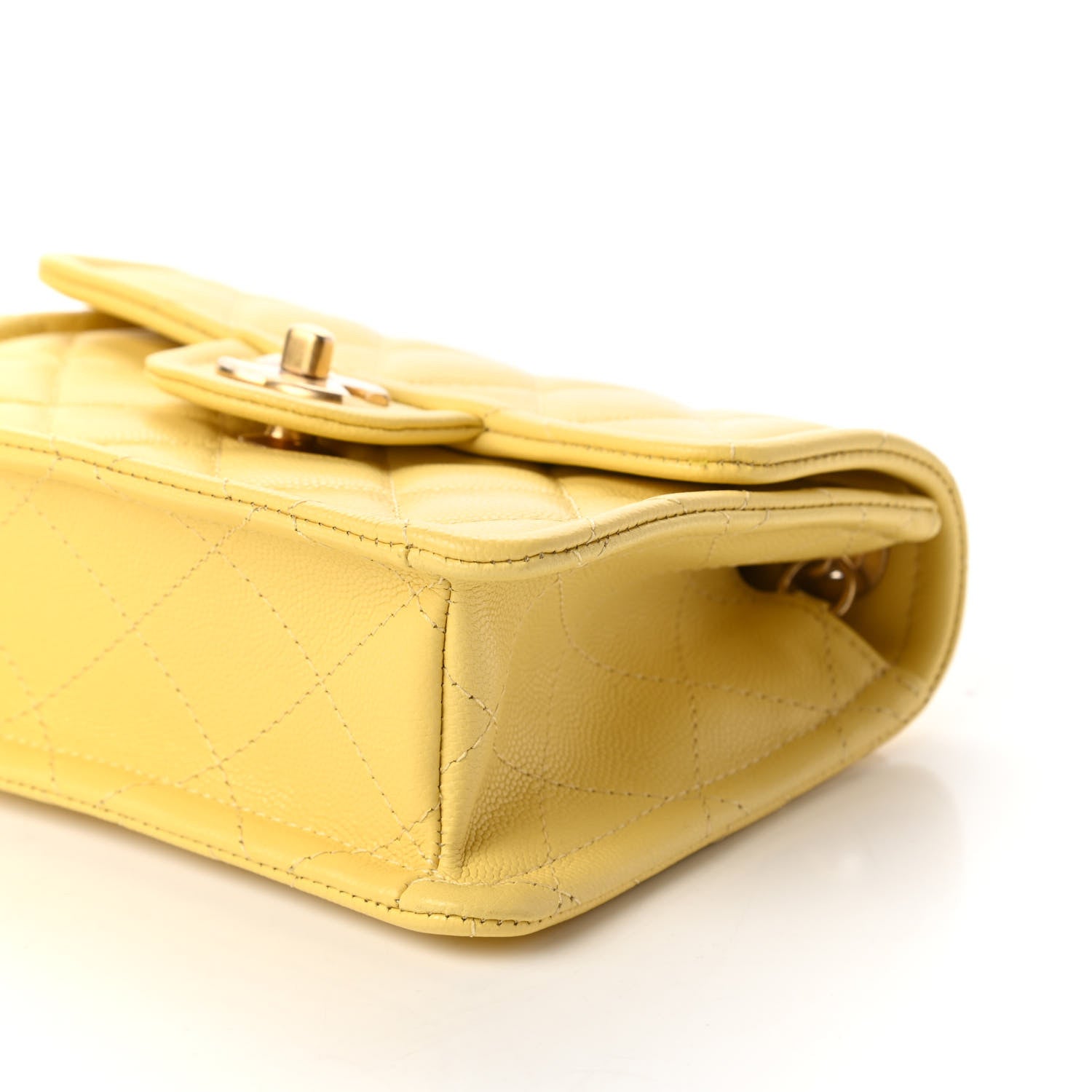 Chanel Caviar Quilted Mini Sweet Classic Flap Yellow 7 of 11