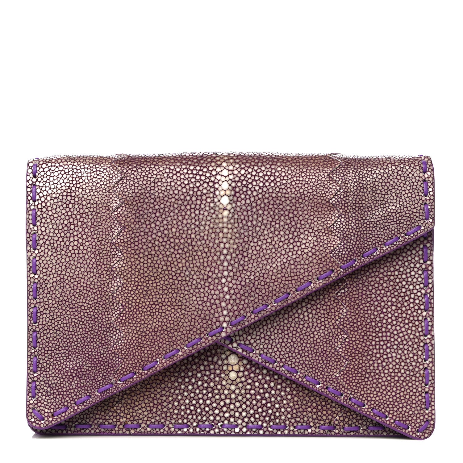Bottega Veneta Stingray Piano Crisscross Clutch Purple 1 of 15