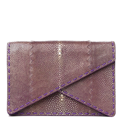 Bottega Veneta Stingray Piano Crisscross Clutch Purple 1 of 15