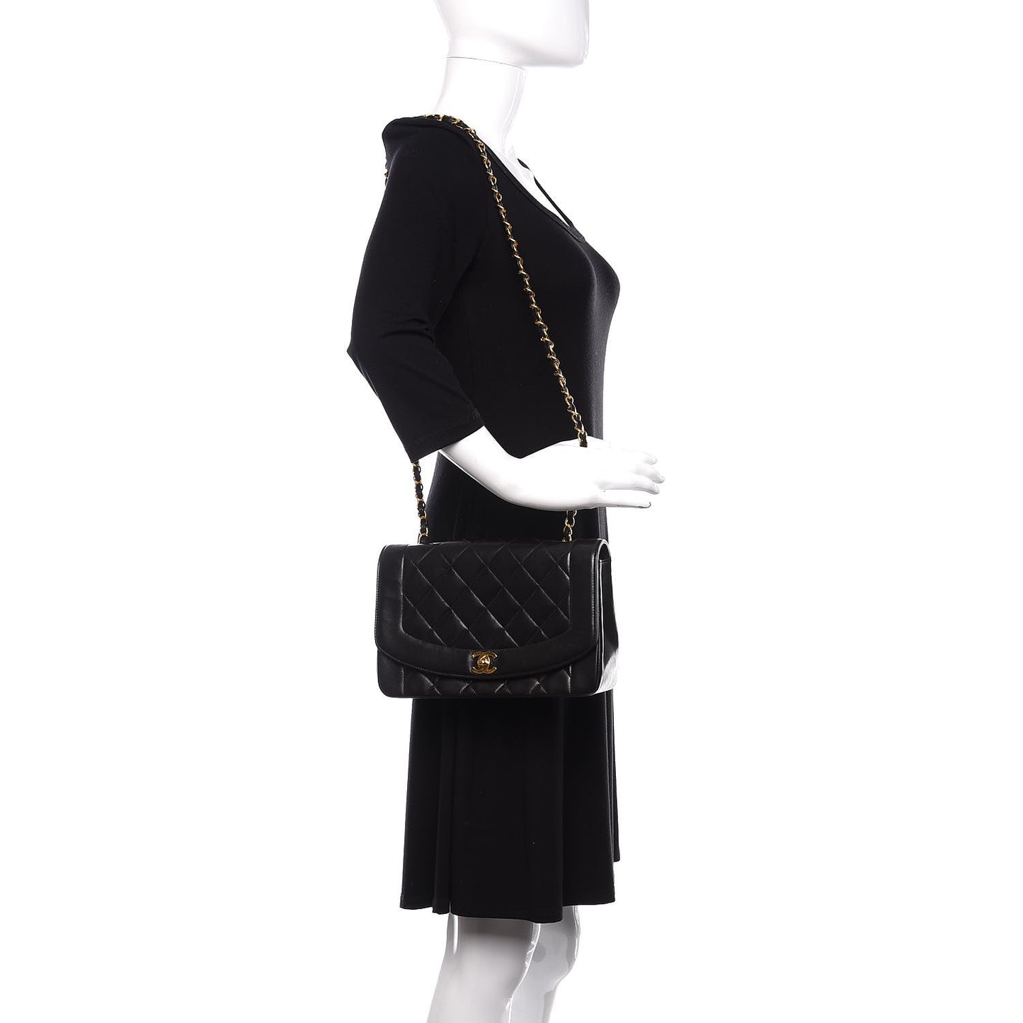 Lambskin Quilted Medium Single Flap Black