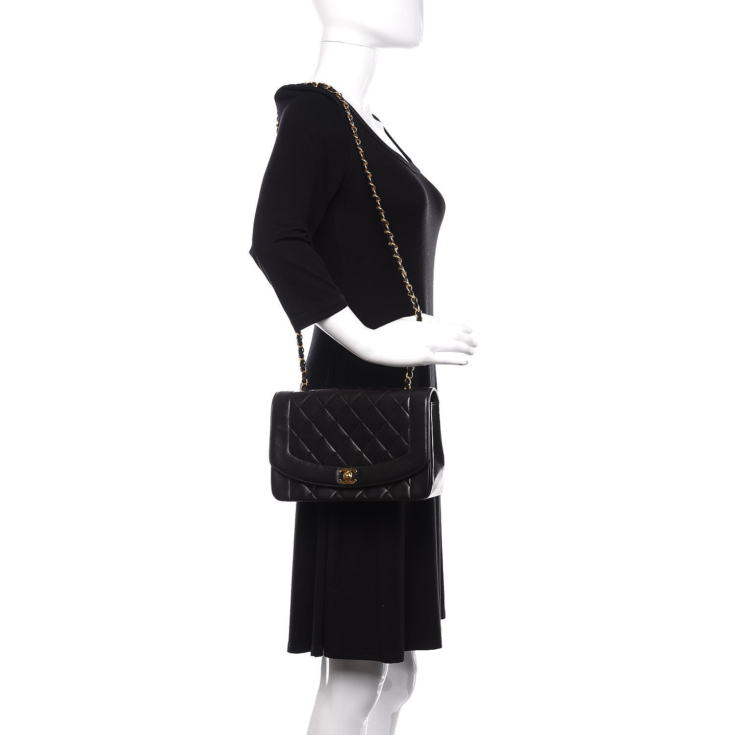 Chanel Lambskin Quilted Medium Single Flap Black 2 of 11