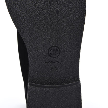 Chanel Velvet CC Lace Up Boots 36.5 Black 9 of 9