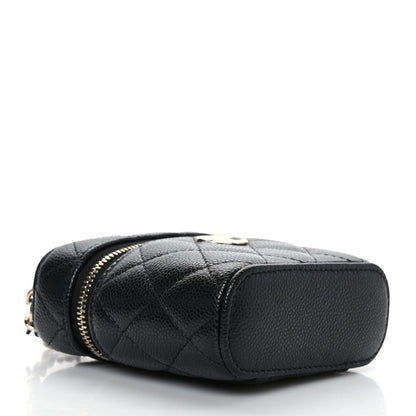 Chanel Caviar Quilted Small Handle With Care Vanity Case With Chain Black 4 of 9
