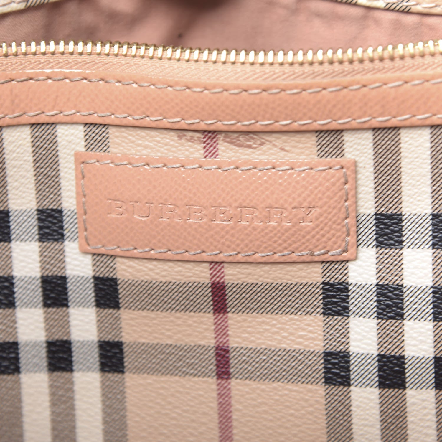 Burberry Haymarket Check Small Canterbury Tote Pale Coral Pink 6 of 14