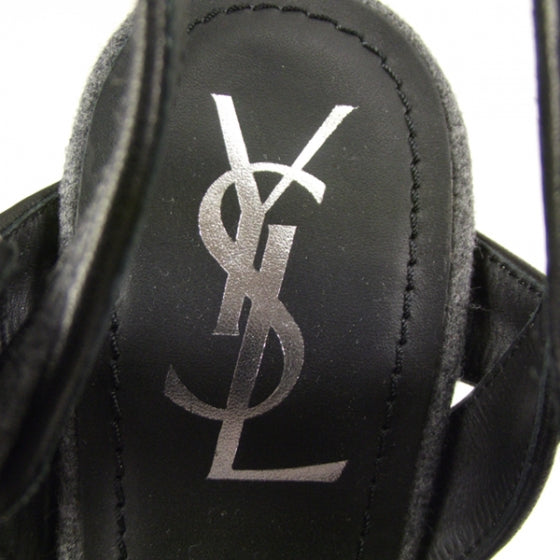Saint Laurent Flannel Tribute Platform Sandals 38.5 6 of 6