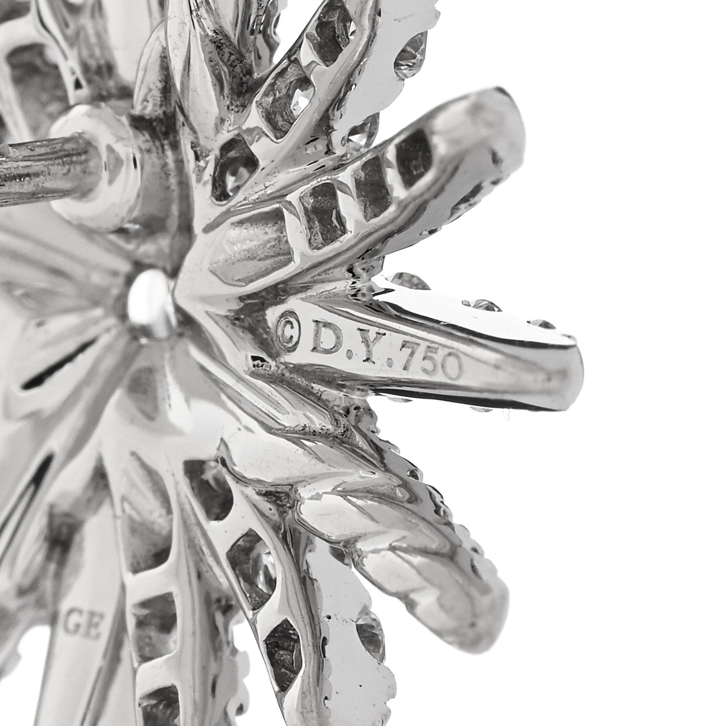 18K White Gold Diamond 19mm Starburst Earrings