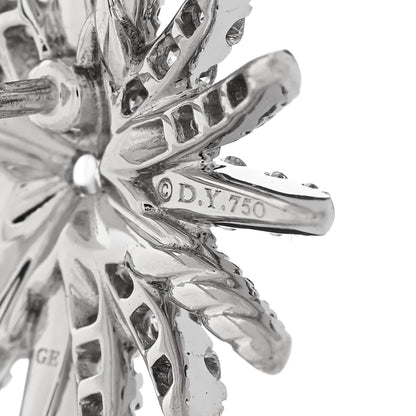 David Yurman 18K White Gold Diamond 19mm Starburst Earrings 4 of 5