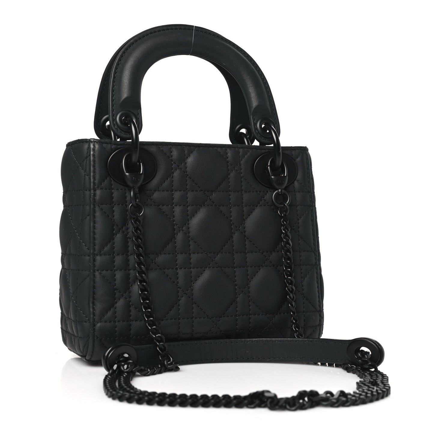 Ultra Matte Calfskin Cannage Mini Lady Dior Black