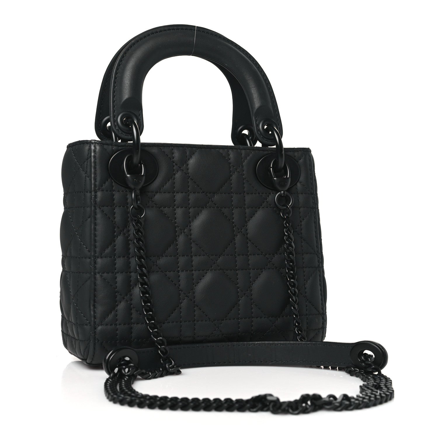 Christian Dior Ultra Matte Calfskin Cannage Mini Lady Dior Black 3 of 10