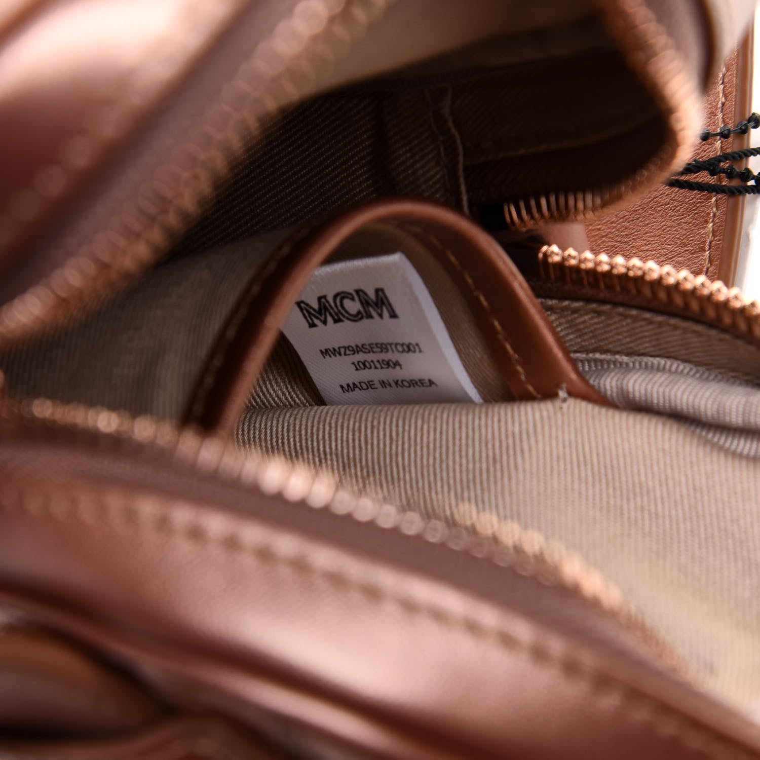 MCM Metallic Visetos Stark Original Belt Bag Champagne Gold 7 of 12